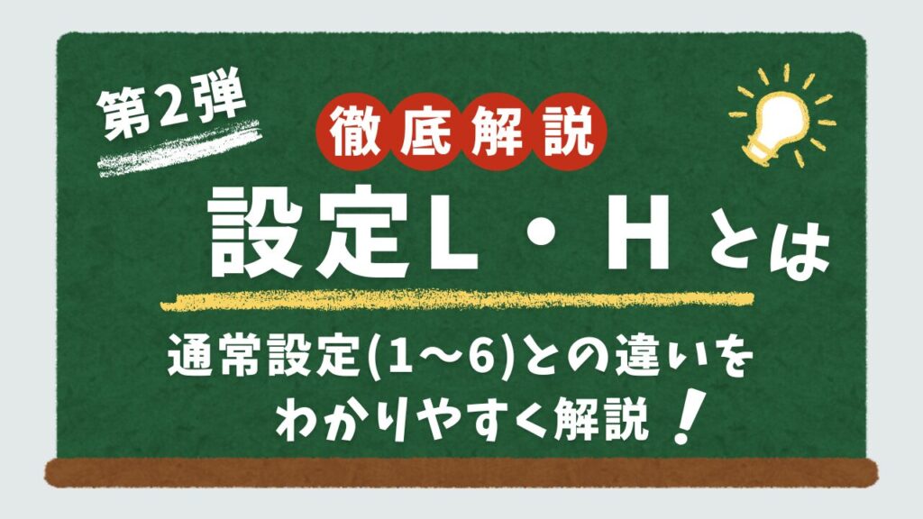 スロットの設定L・Hついて解説するアイキャッチ画像