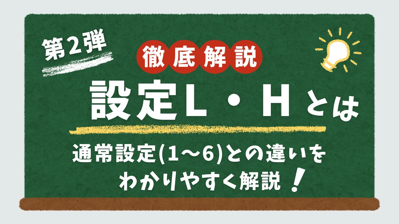 スロットの設定L・Hついて解説するアイキャッチ画像