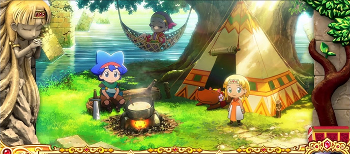 クレアの秘宝伝~はじまりの扉と太陽の石~ボーナストリガーver.のステージ(水辺)