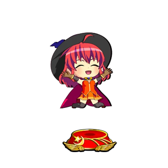 マジカルハロウィン ボーナストリガーのミニキャラ台座色による示唆(赤)