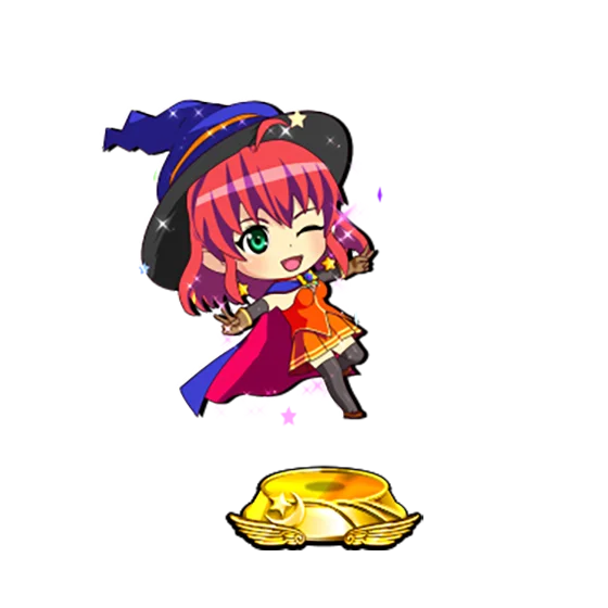 マジカルハロウィン ボーナストリガーのミニキャラ台座色による示唆(金)