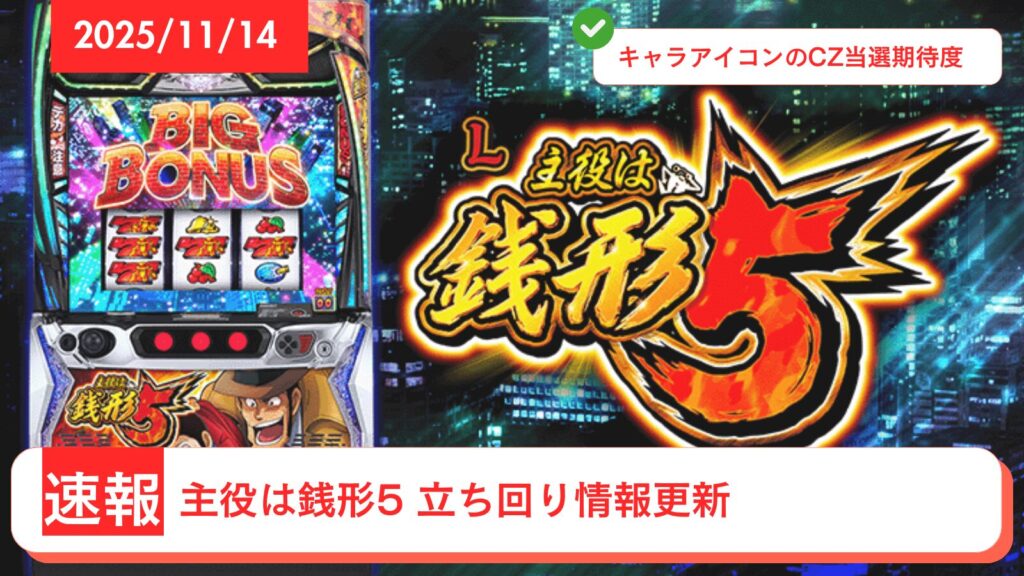 スマスロ 主役は銭形5 アップデート情報のアイキャッチ画像