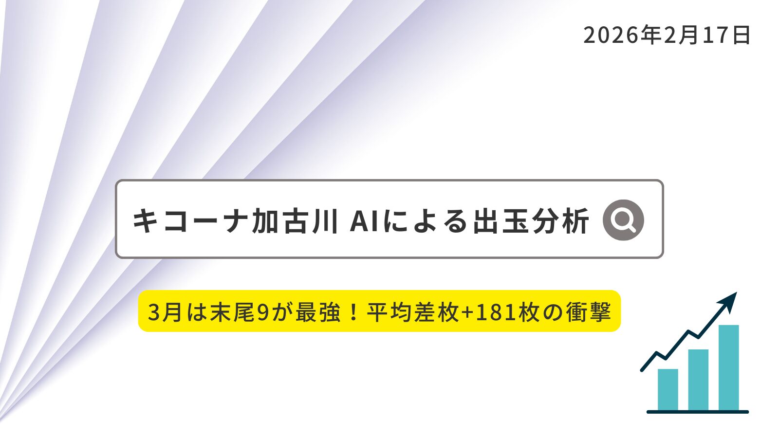 キコーナ加古川 周年&3月特定日データを徹底解剖! AIが導き出した「勝負日」の正体 アイキャッチ