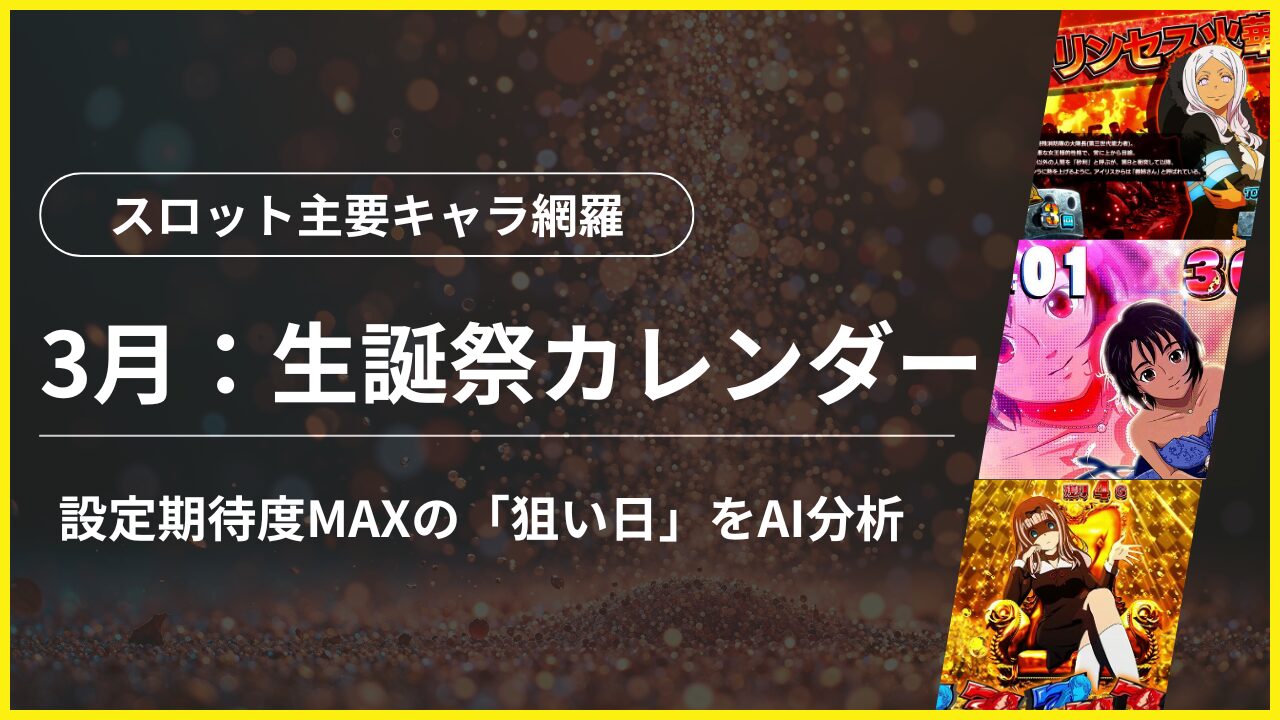 2026年3月のスロットキャラ誕生日のアイキャッチ画像